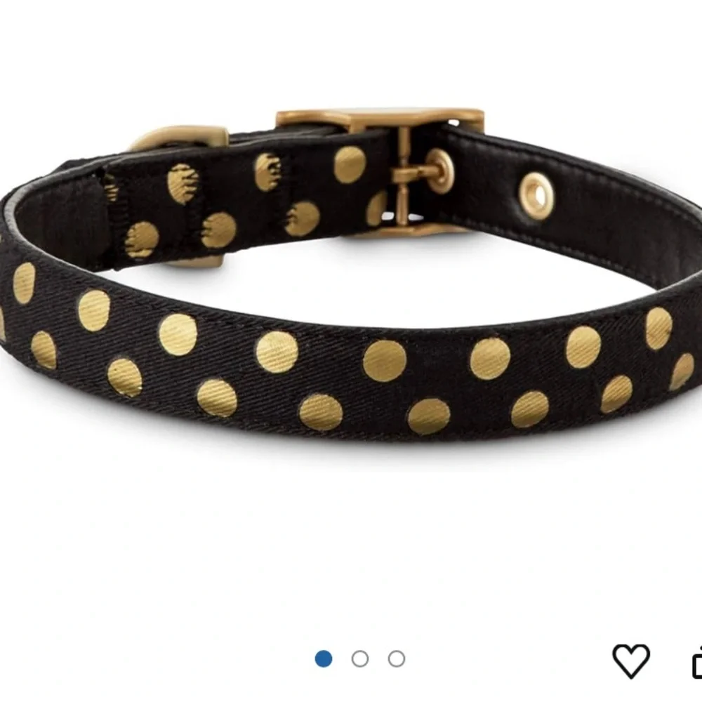 Bond & Co NWT Black and Gold Dog Collar with Polka Dot Design L/XL Pet Lovers
